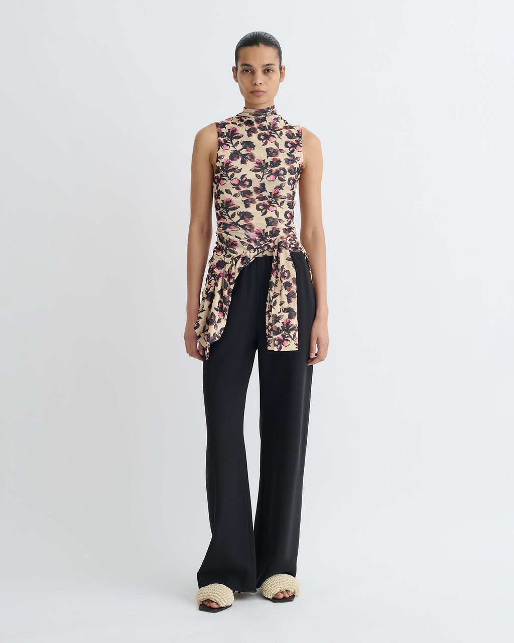 Nanushka Annyka - Printed Mesh Jersey Top - Tapestry Floral