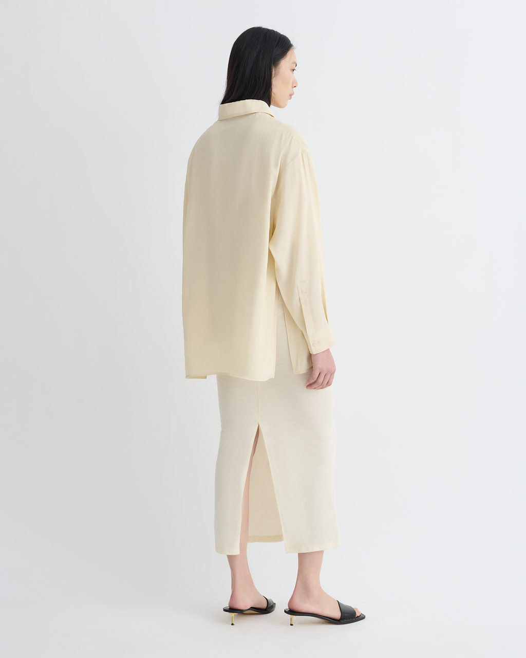 Nanushka Linka - Glass Poplin Shirt - Oat