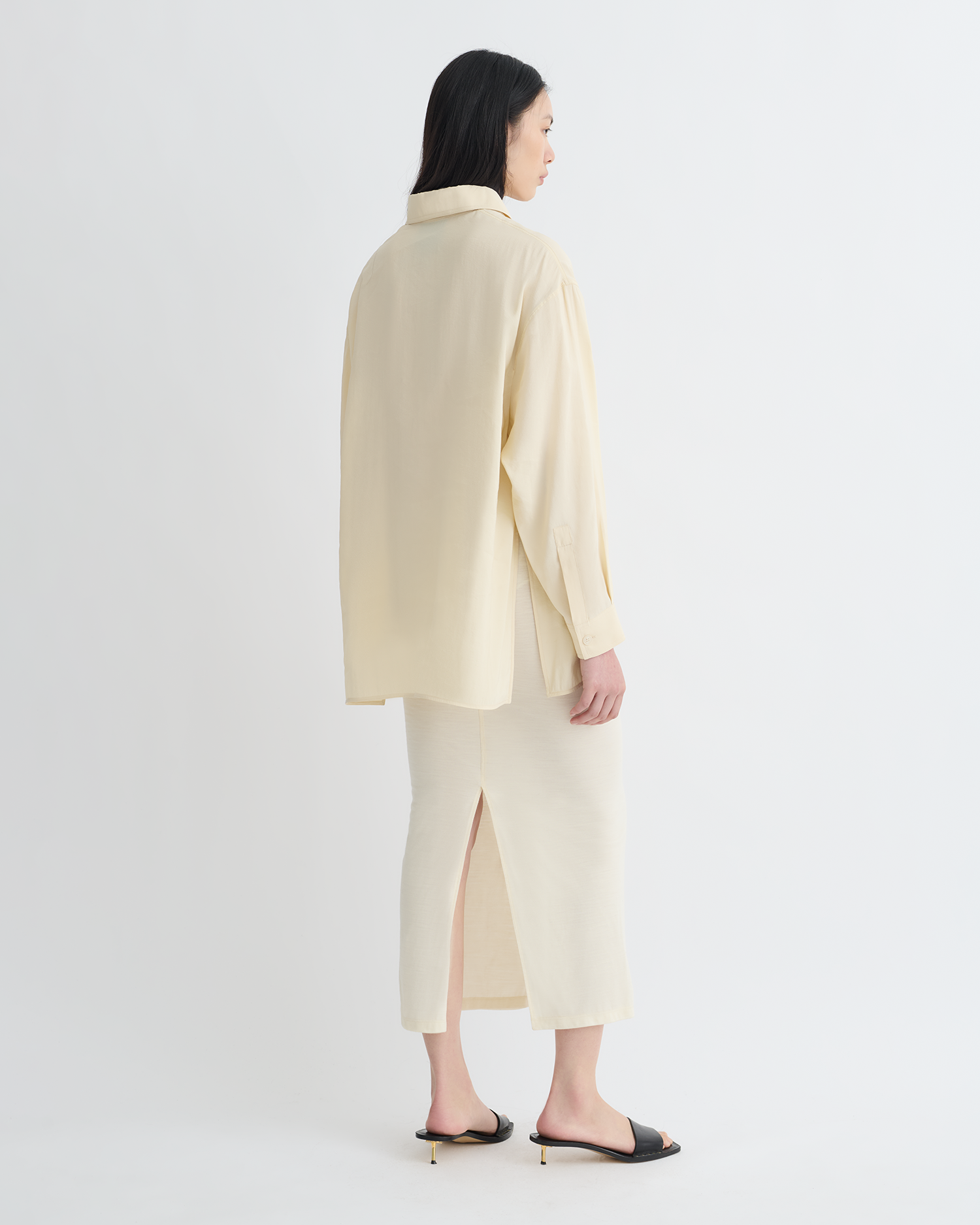 Nanushka Linka - Glass Poplin Shirt - Oat