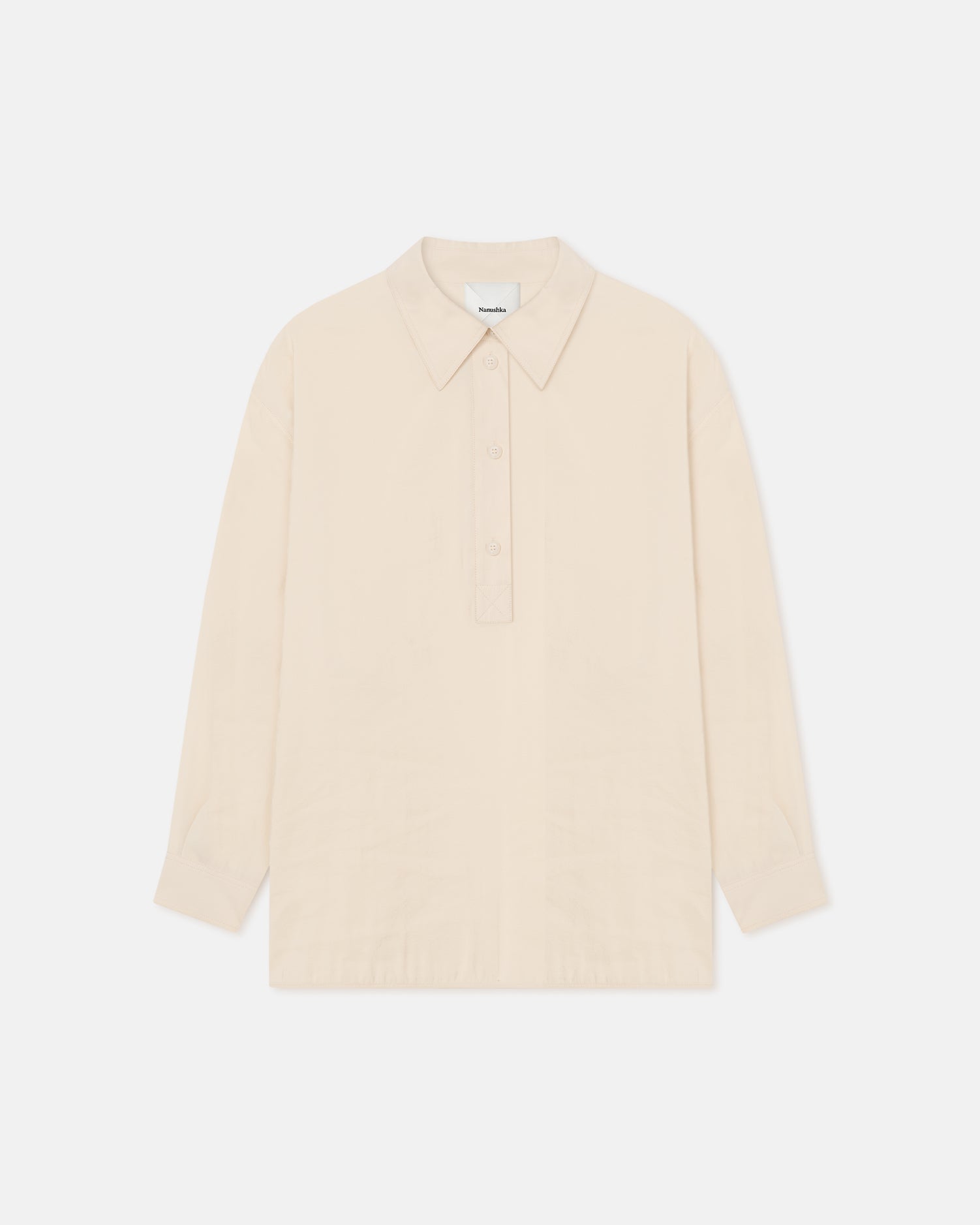 Nanushka Linka - Glass Poplin Shirt - Oat