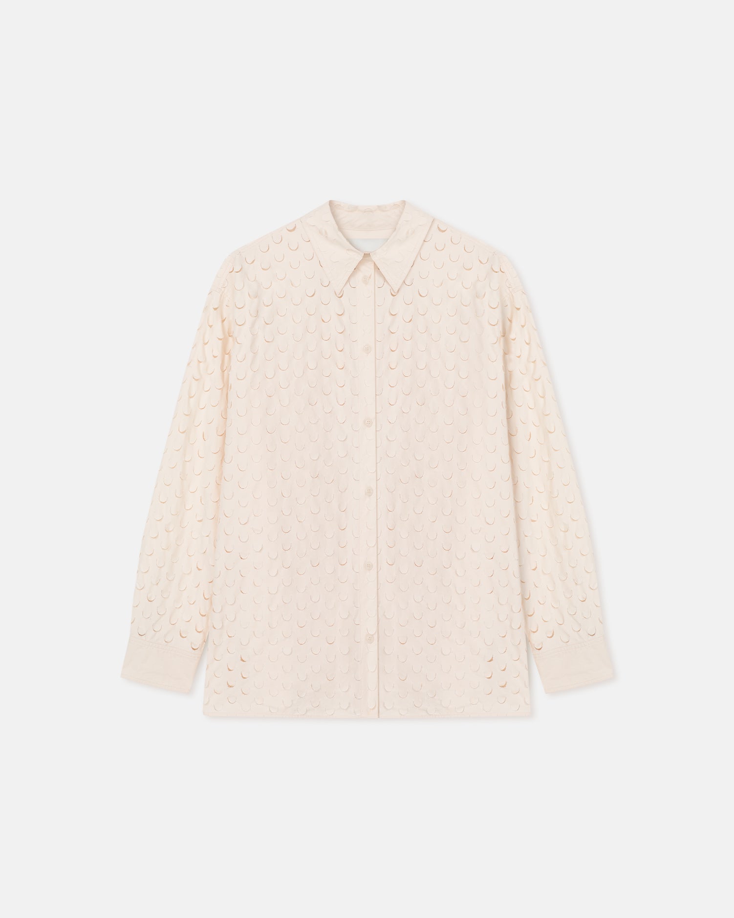 Nanushka Aphea - Laser Cut Heavy Poplin Shirt - Creme