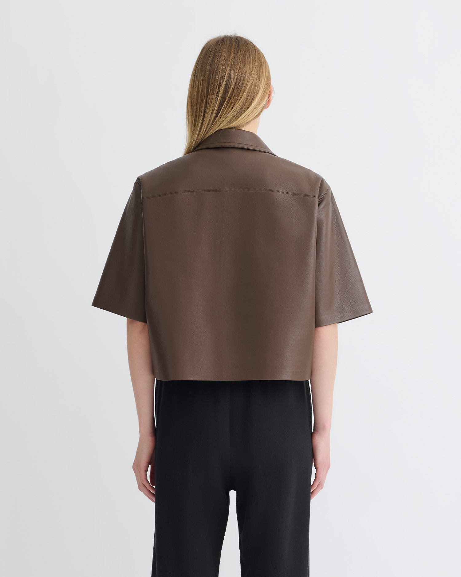 Nanushka Maisie - Regenerated Leather Shirt - Chocolate