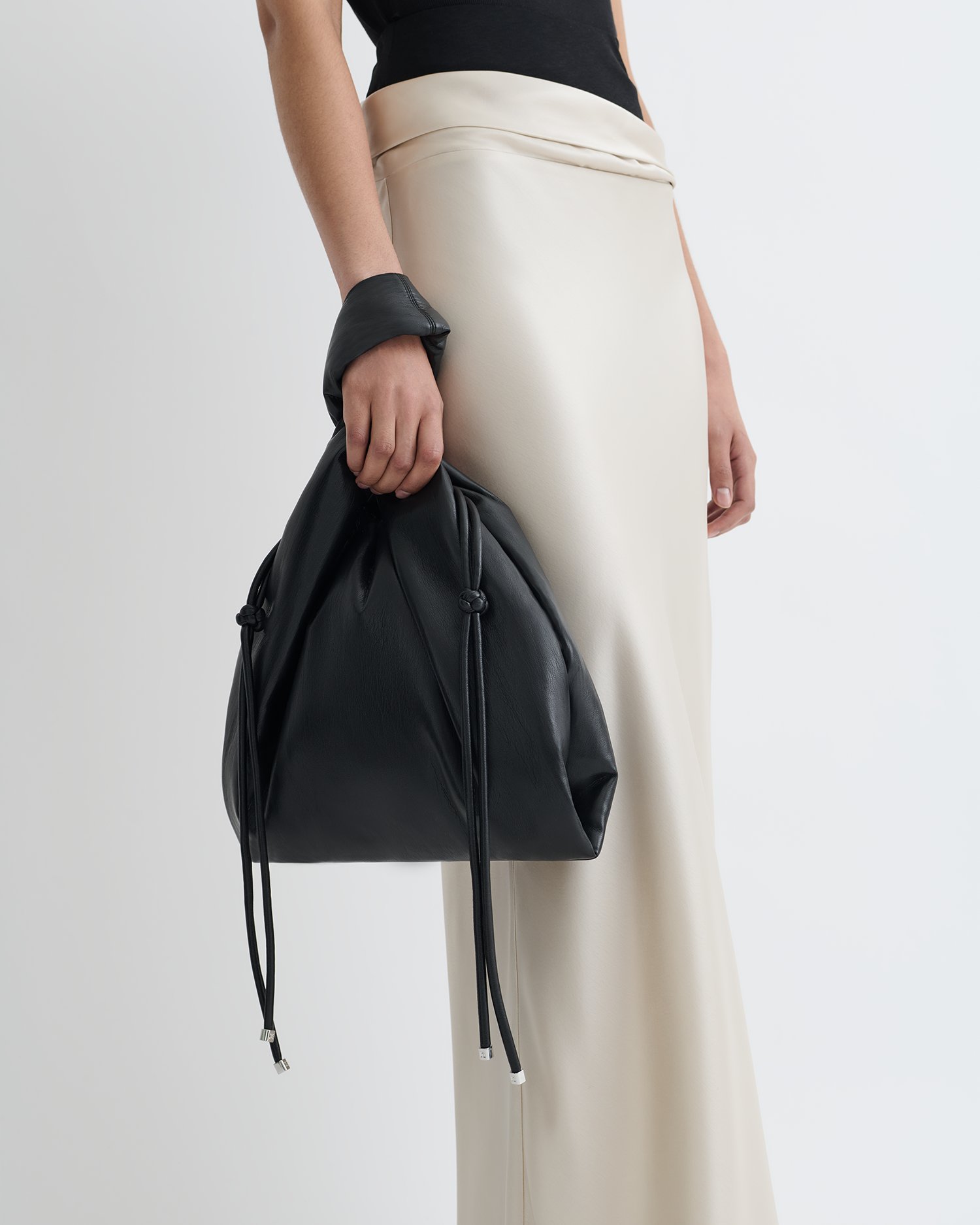Nanushka Jen Drawstring - Okobor™ Alt-Leather Bag - Black