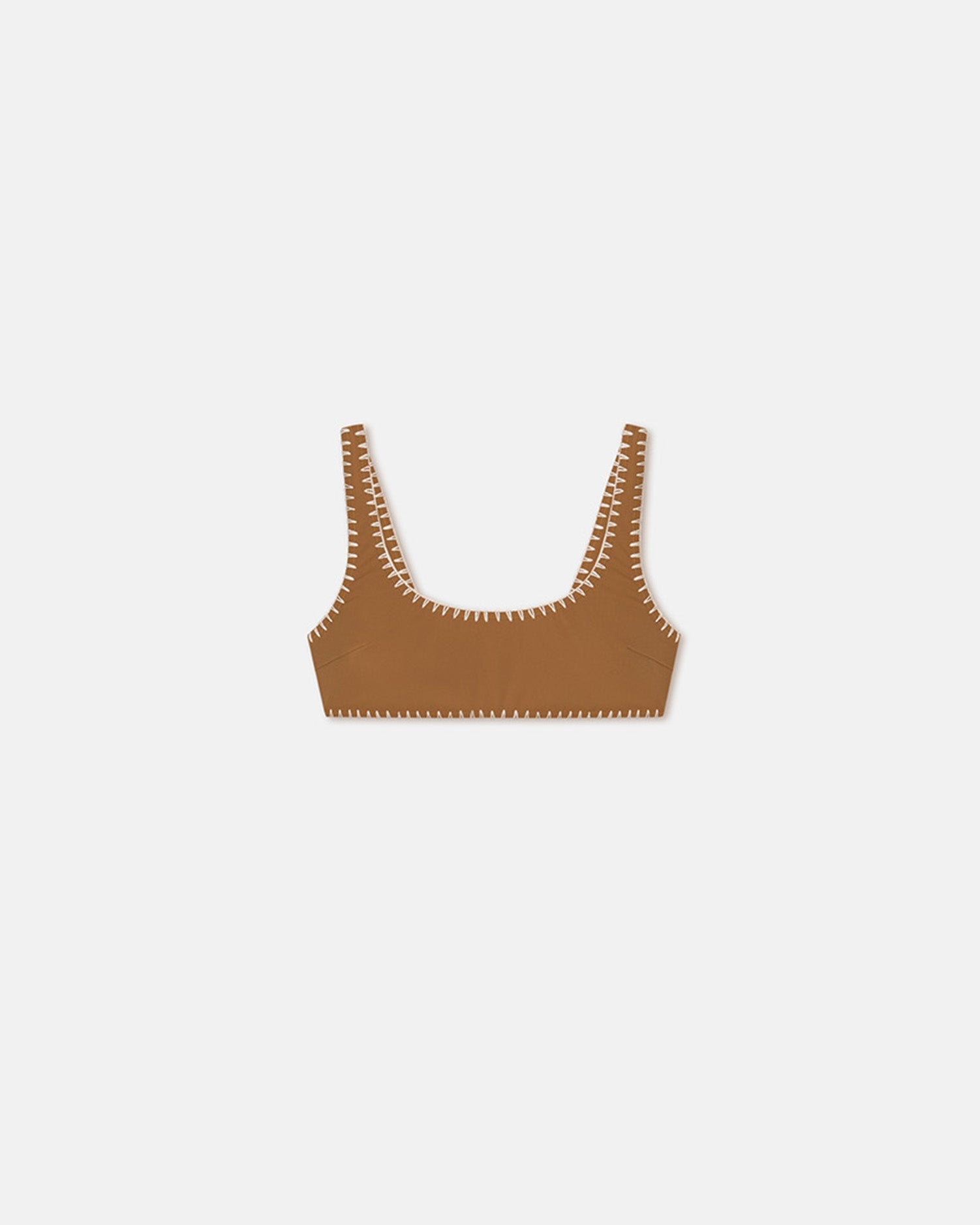 Nanushka Malti - Crochet Bikini Top - Brown/Creme