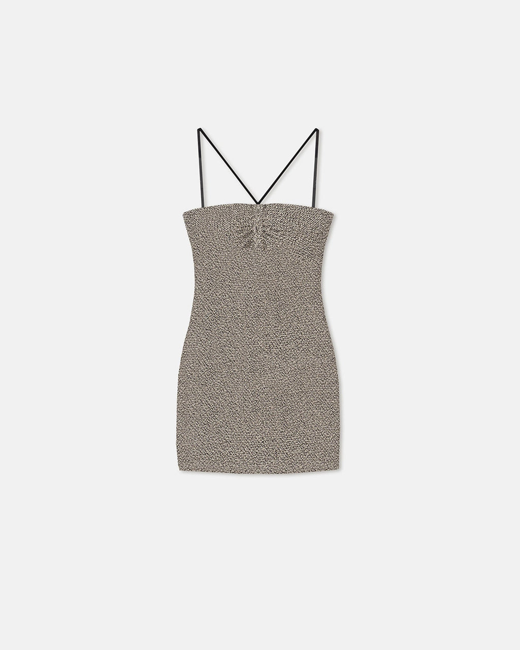 Nanushka Rois - Loopback Cotton Mini Dress - Black/Creme Mouline