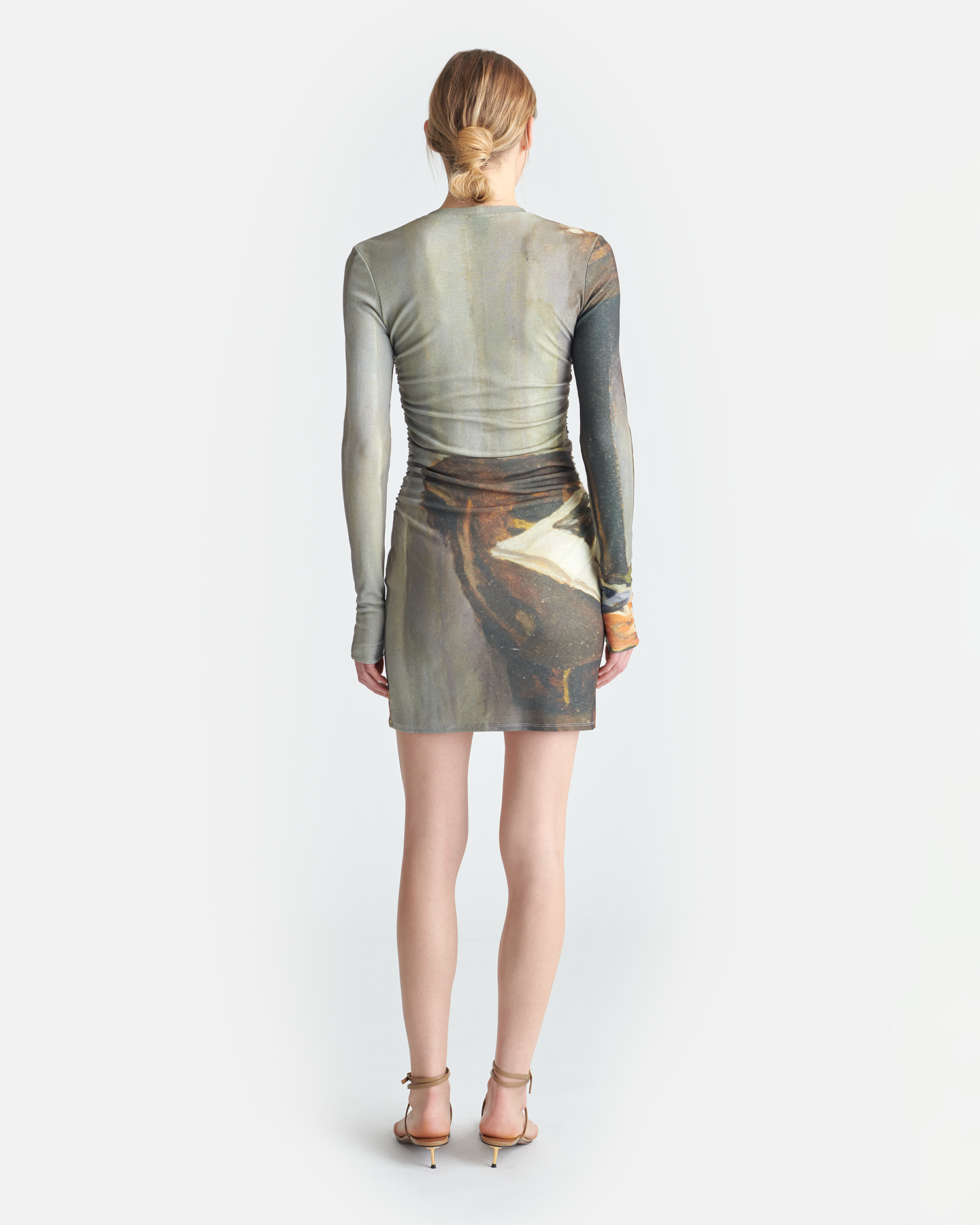 Nanushka Leida - Printed Mesh Jersey Mini Dress - Books