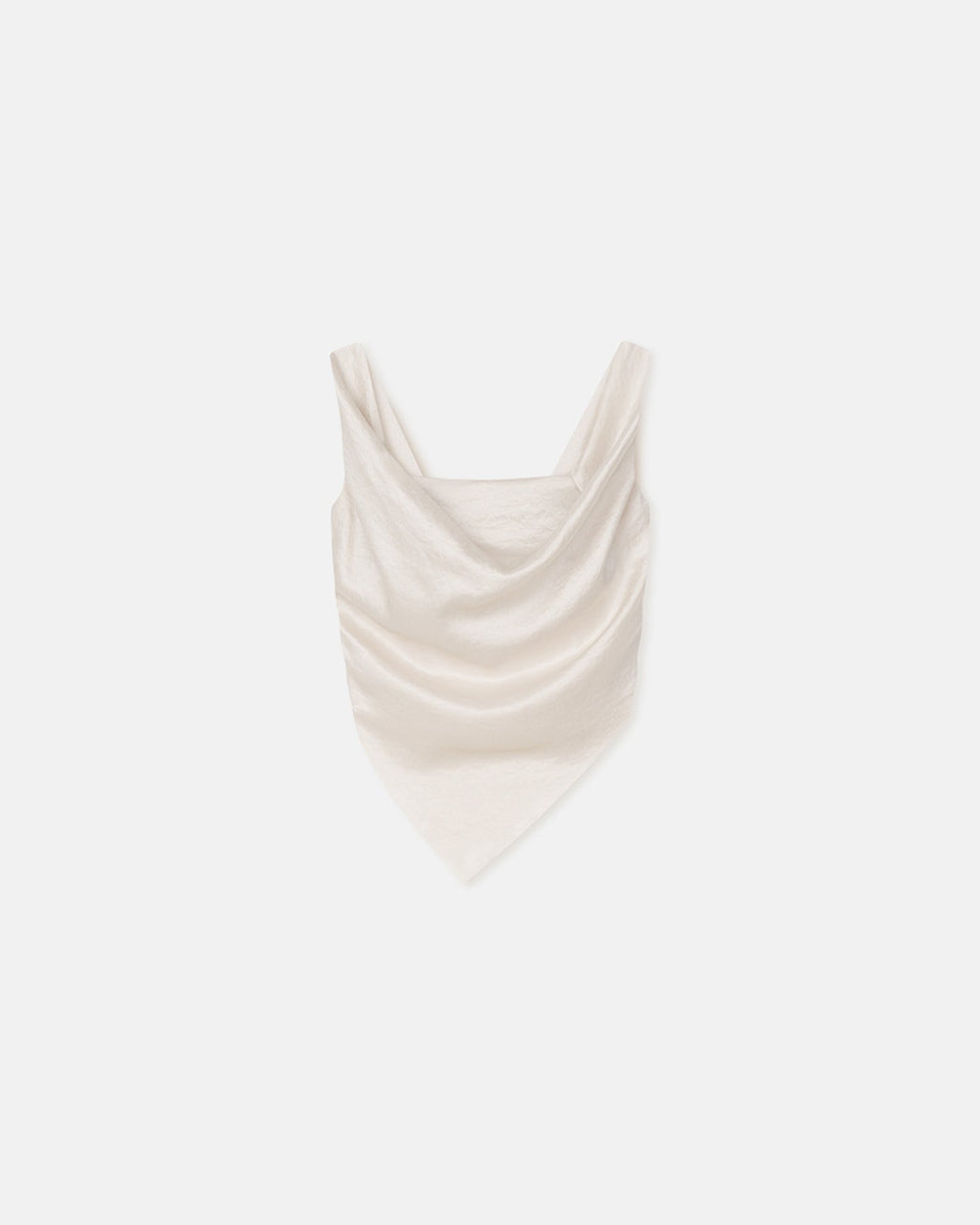 Nanushka Petra - Sleeveless Draped Slip Satin Top - Ecru
