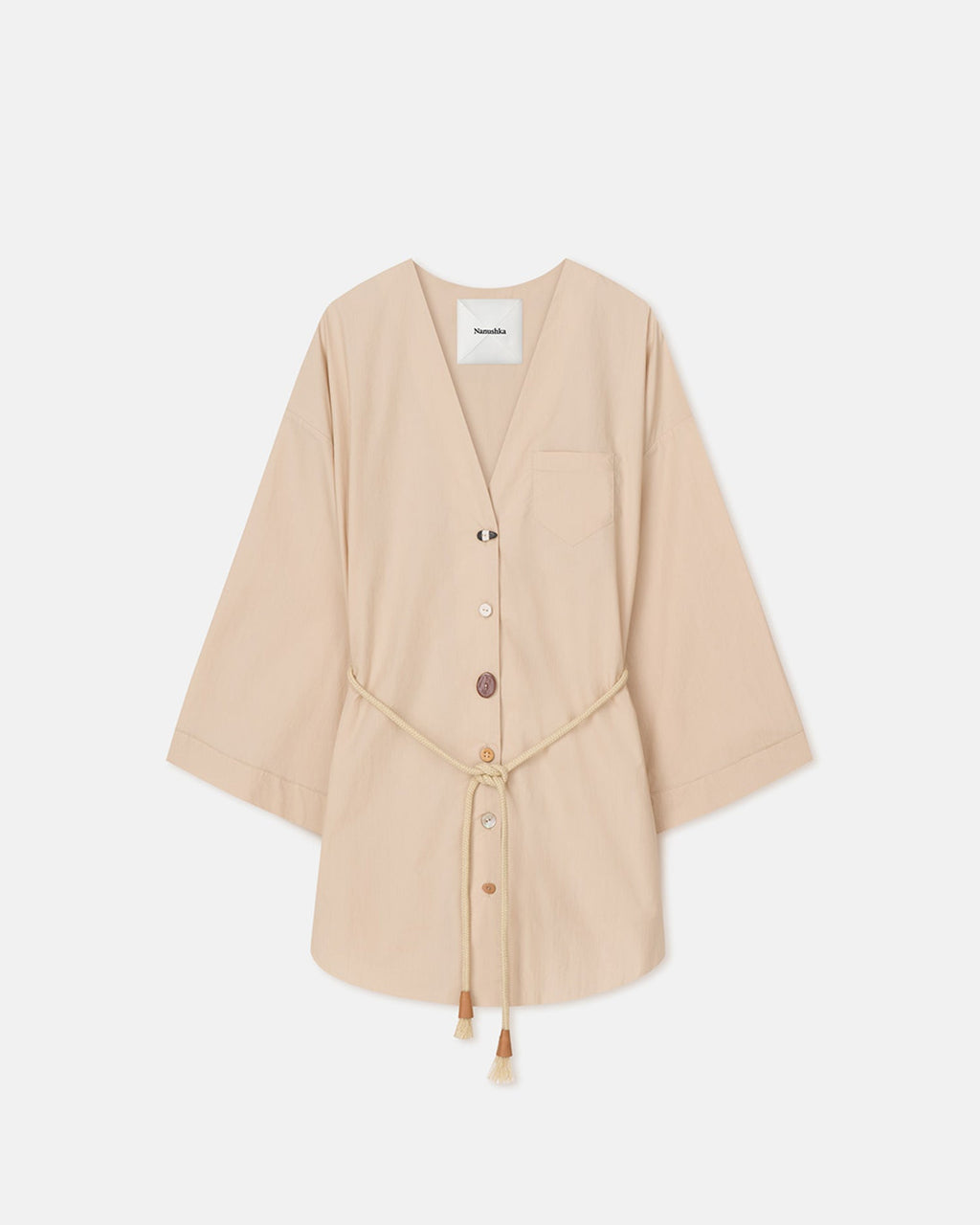 Nanushka Nani - Light Poplin Top - Beige