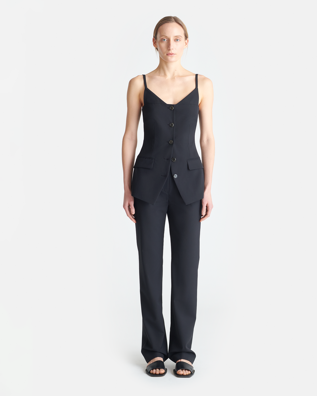 Nanushka Cinda - Open-Back Tailored Top - Black