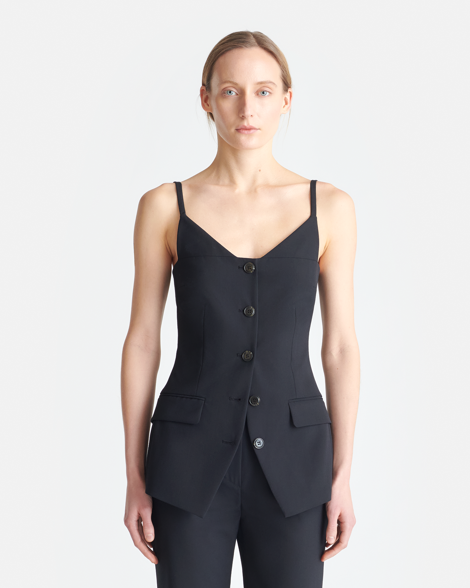 Nanushka Cinda - Open-Back Tailored Top - Black