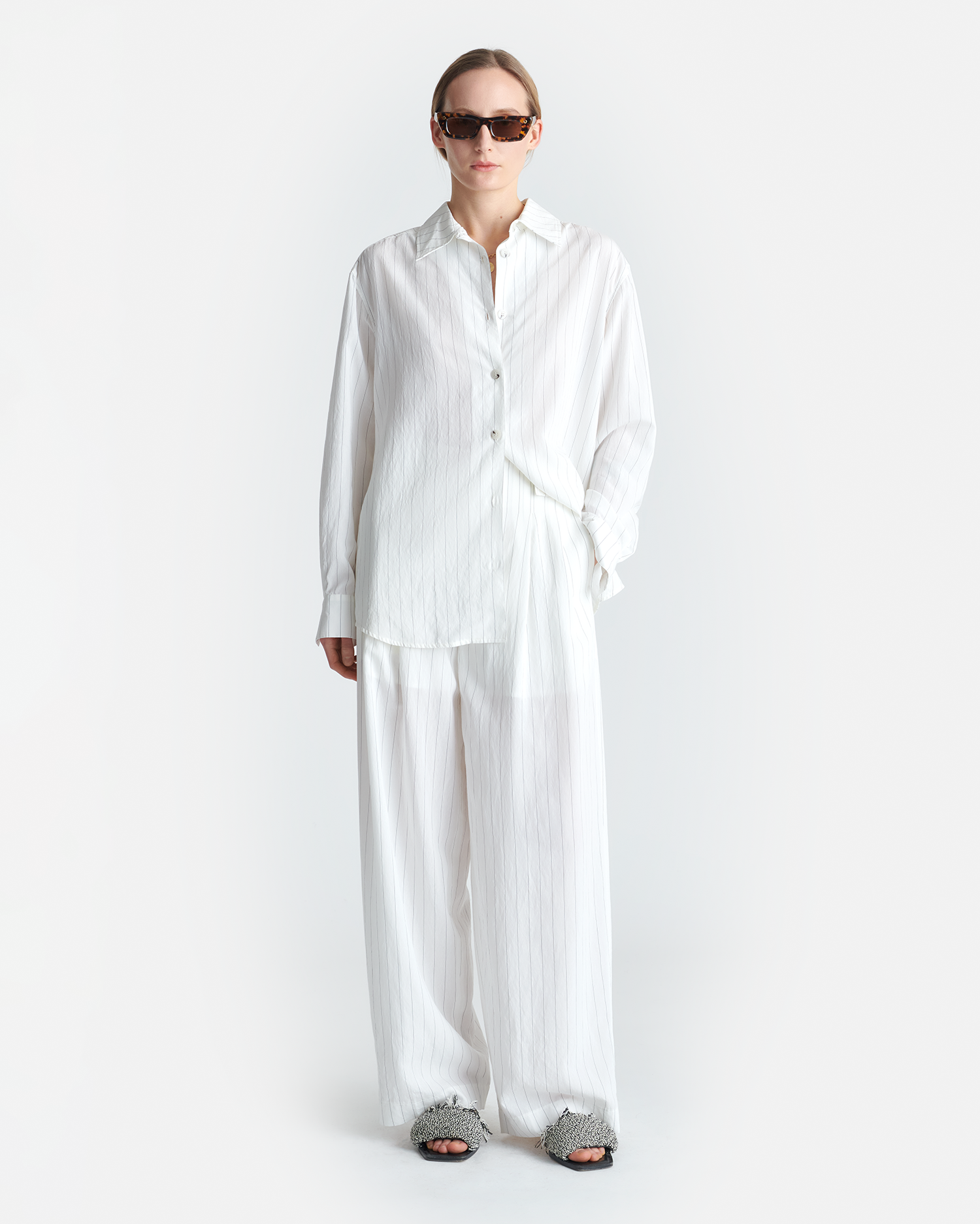 Nanushka Fryda - Striped Shirt - White