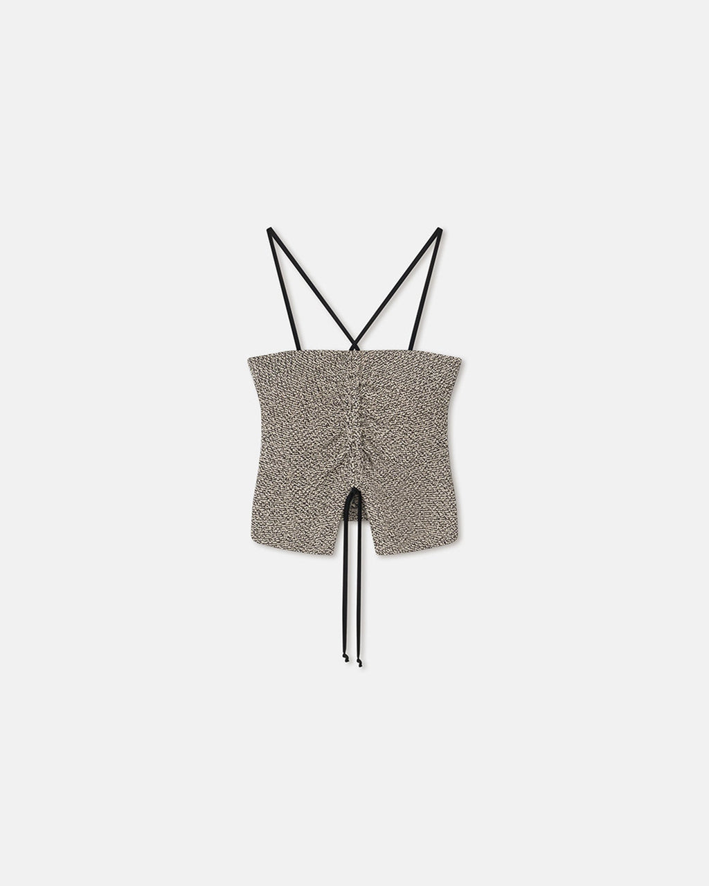 Nanushka Soraia - Loopback Cotton Top - Black/Creme Mouline