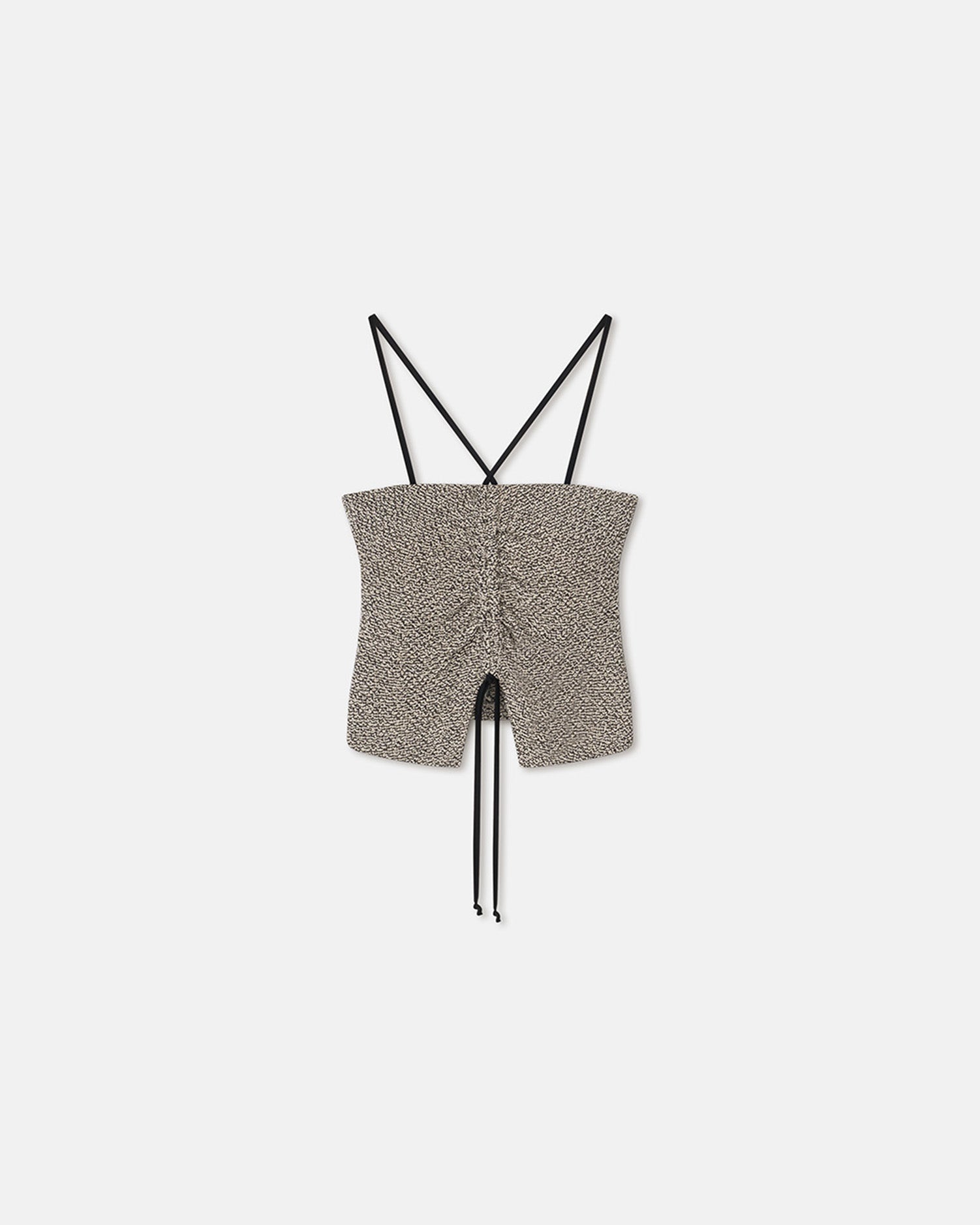 Nanushka Soraia - Loopback Cotton Top - Black/Creme Mouline