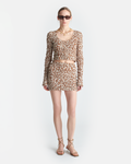 Nanushka Lyle - Seersucker Cotton Voile Mini Skirt - Ocelot