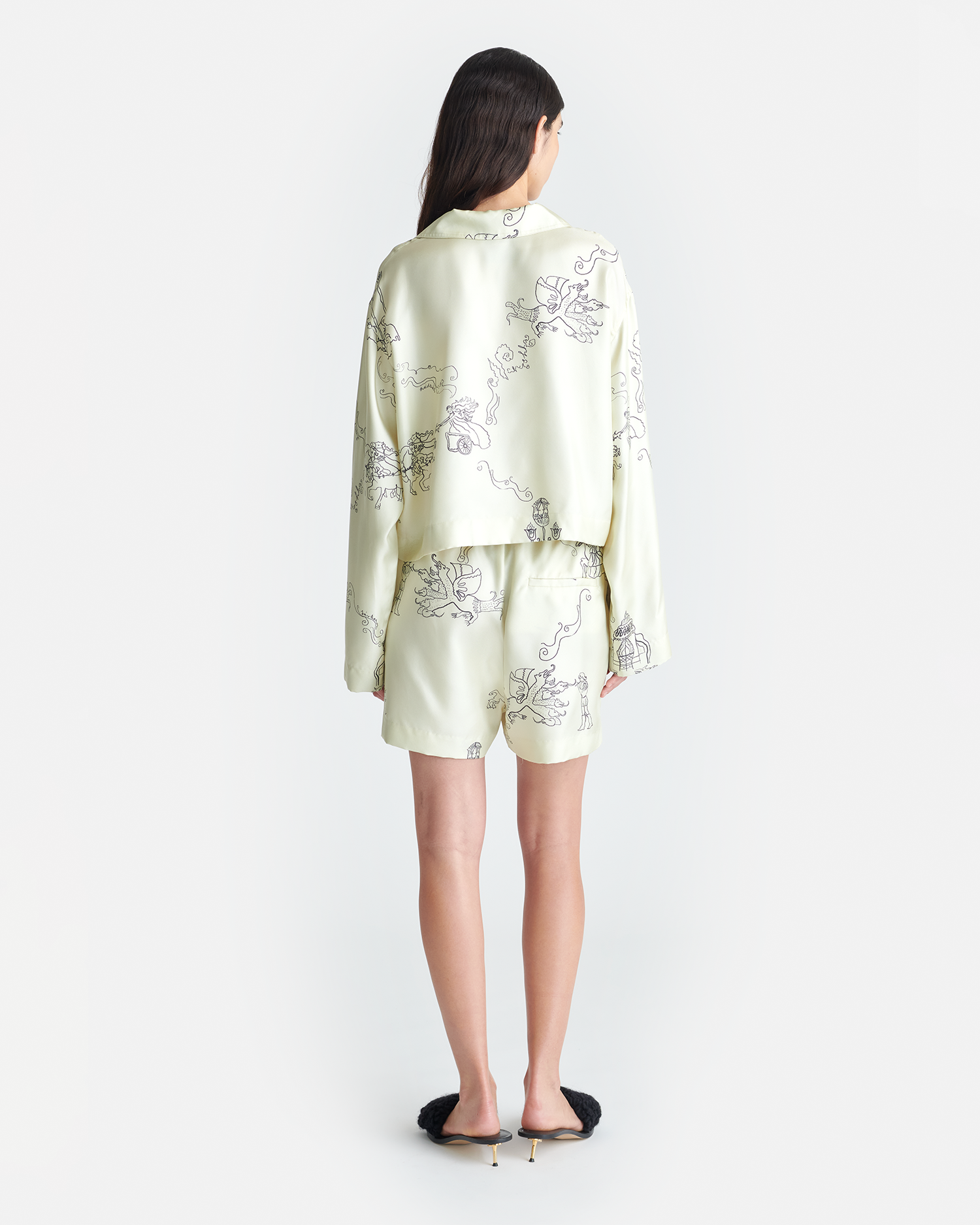 Nanushka Dylla - Printed Tailored Silk Twill Shorts - Folktale