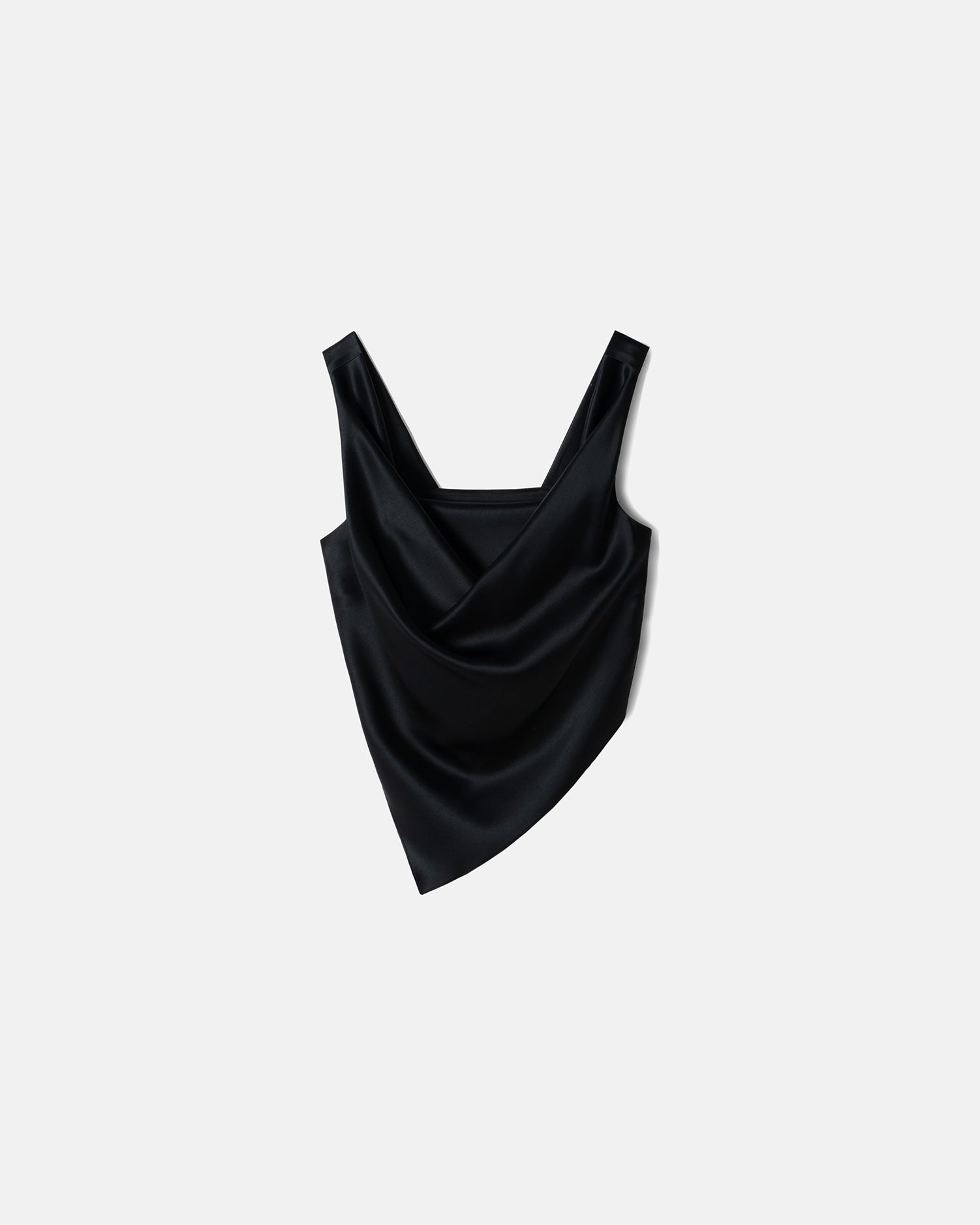 Nanushka Petra - Sleeveless Draped Slip Satin Top - Black