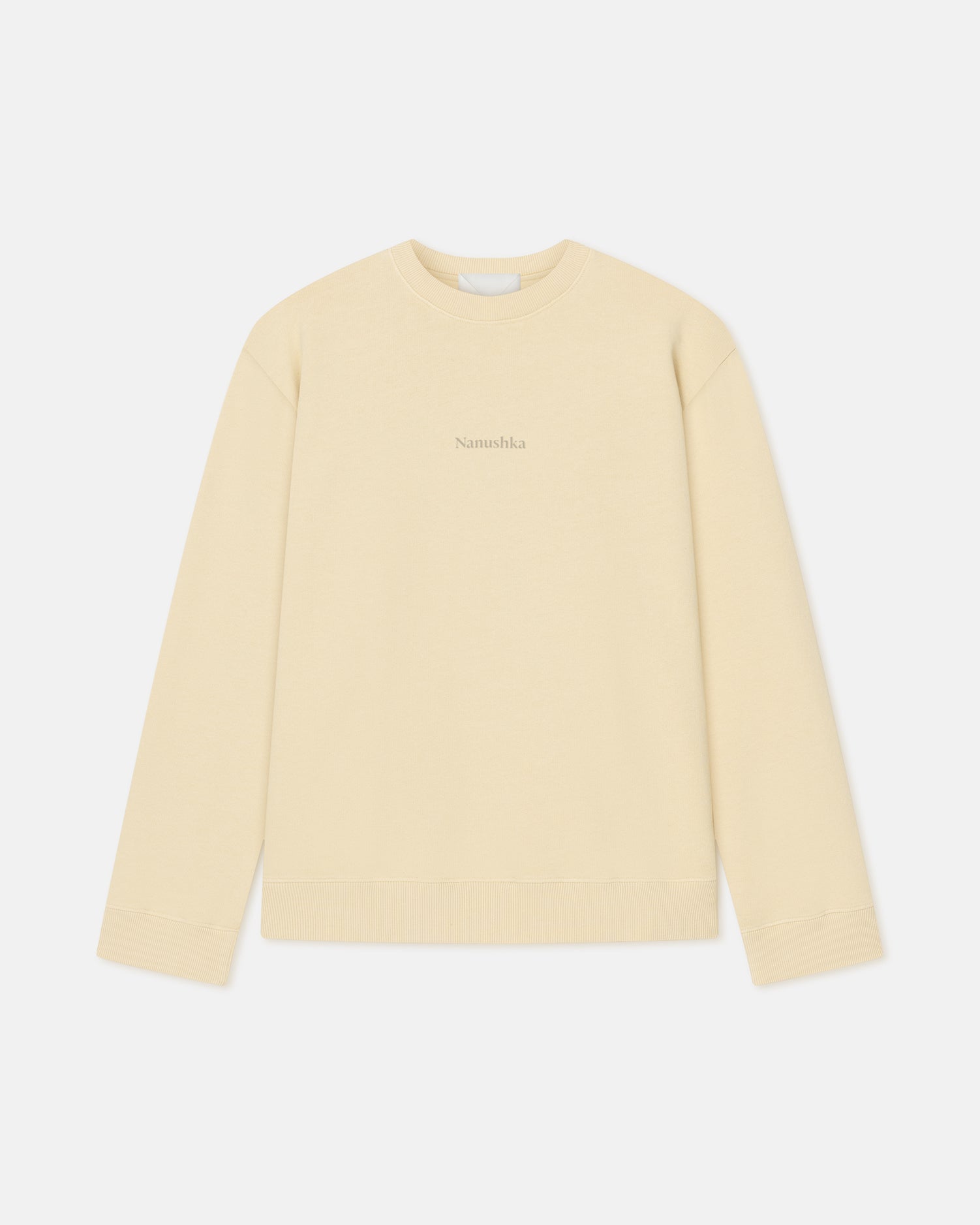 Nanushka Remy - Printed Cotton-Fleece Sweatshirt - Creme/Black/Gingerbread Heart