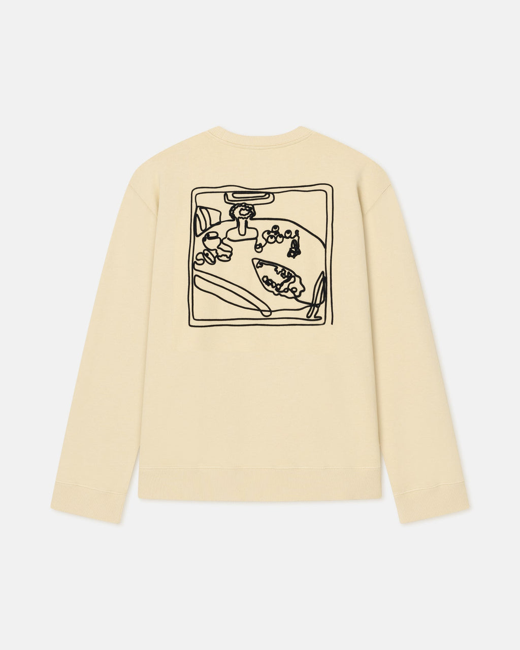 Nanushka Remy - Printed Cotton-Fleece Sweatshirt - Creme/Black/Gingerbread Heart