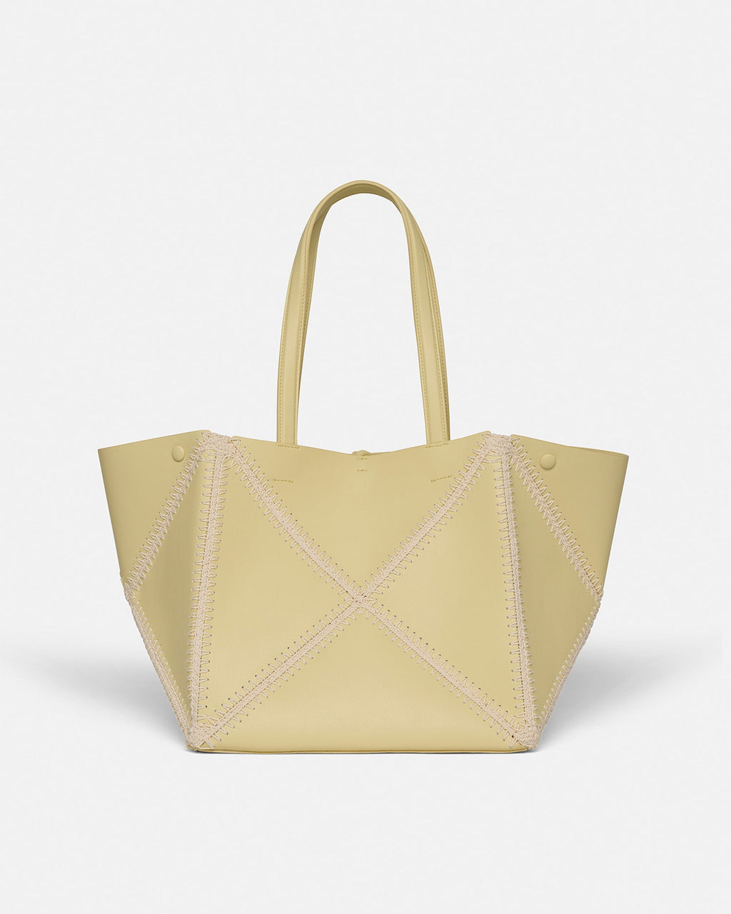 Nanushka Origami Tote - Alt-Nappa Crochet Tote - Moonbeam/Crème