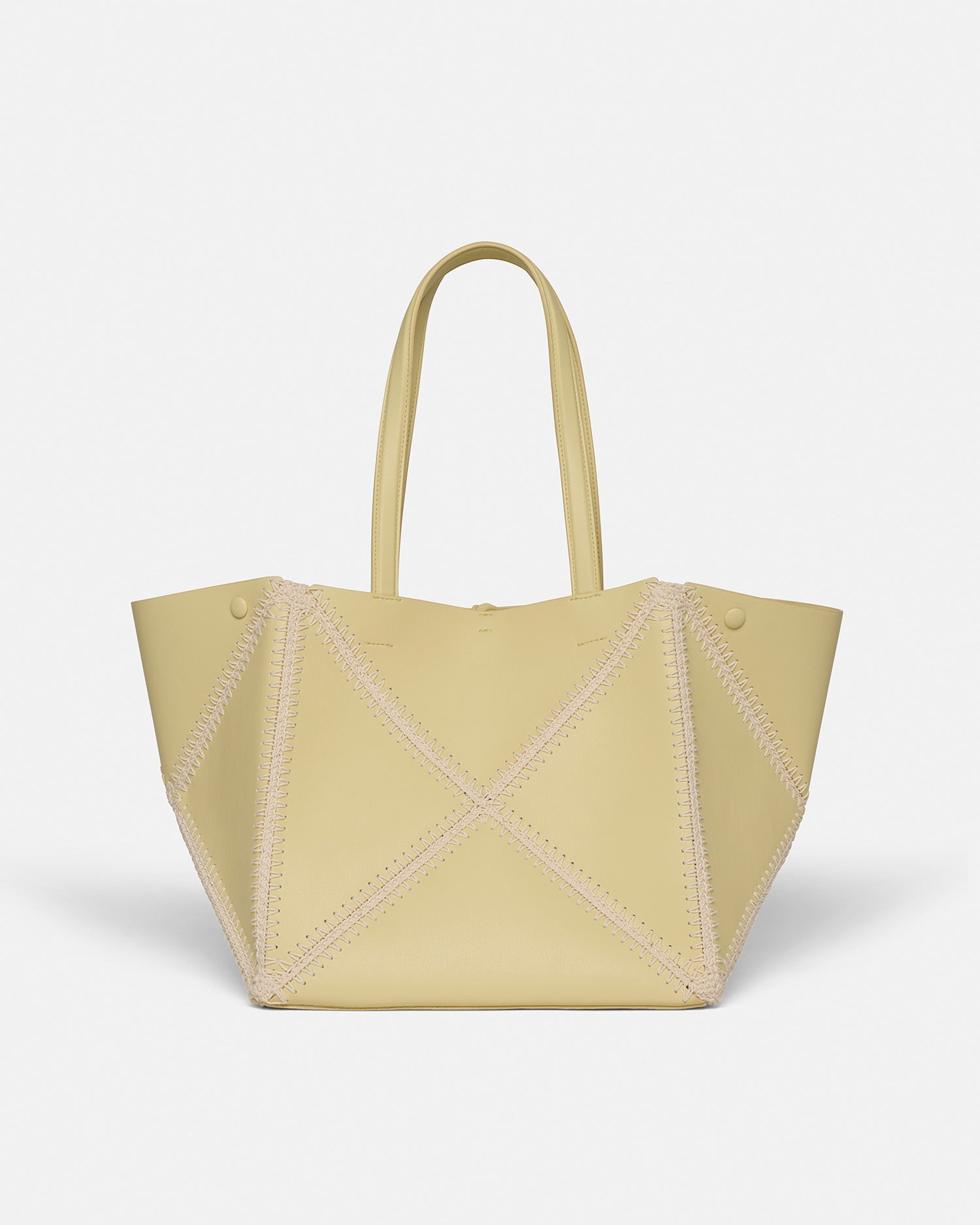 Nanushka Origami Tote - Alt-Nappa Crochet Tote - Moonbeam/Crème