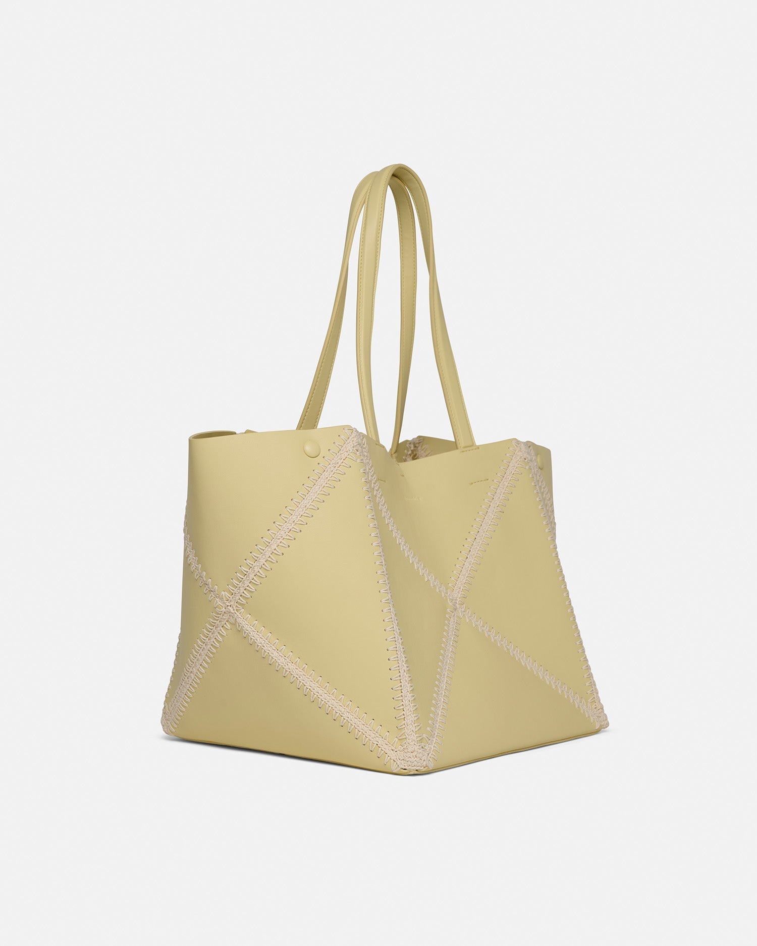 Nanushka Origami Tote - Alt-Nappa Crochet Tote - Moonbeam/Crème