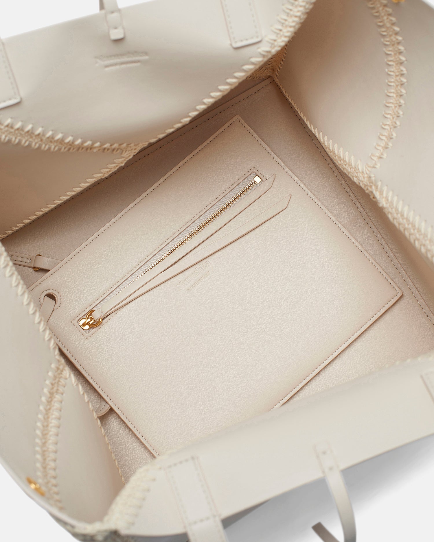 Nanushka Origami Tote - Alt-Nappa Crochet Tote - Off White/Crème