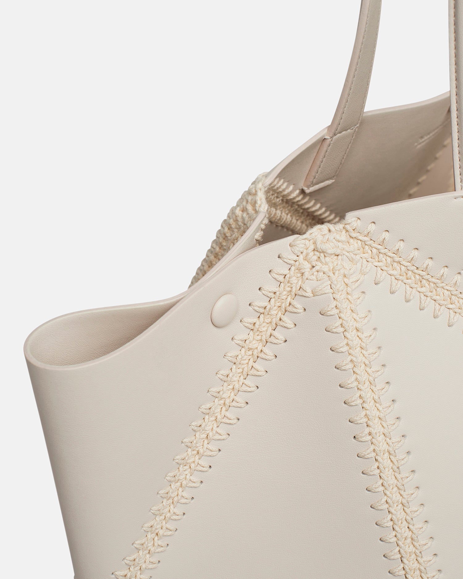 Nanushka Origami Tote - Alt-Nappa Crochet Tote - Off White/Crème