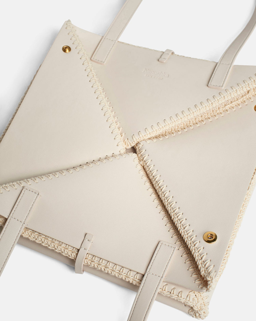 Nanushka Origami Tote - Alt-Nappa Crochet Tote - Off White/Crème