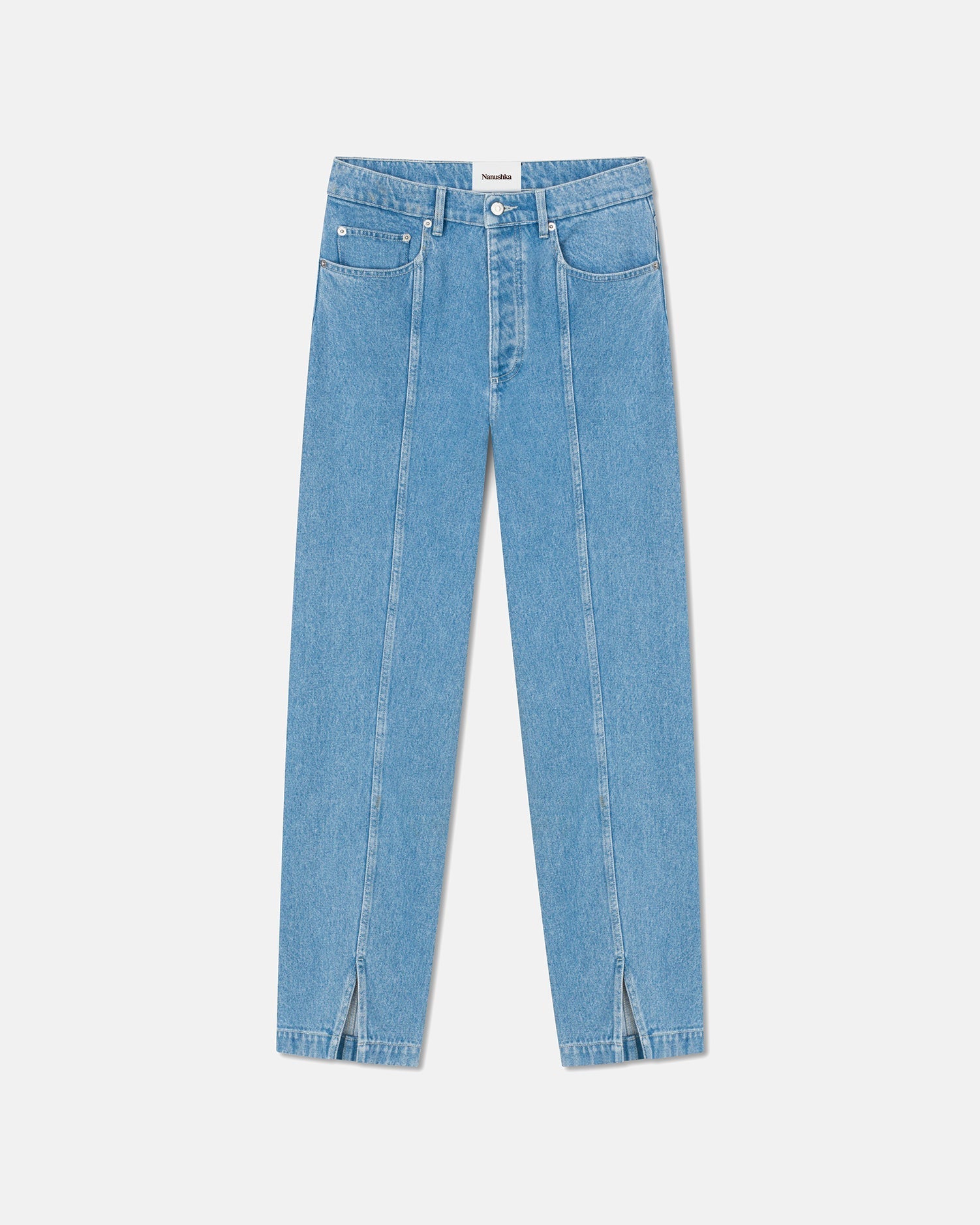 Nanushka Tibes - Split-Hem Jeans - Eco Light Wash