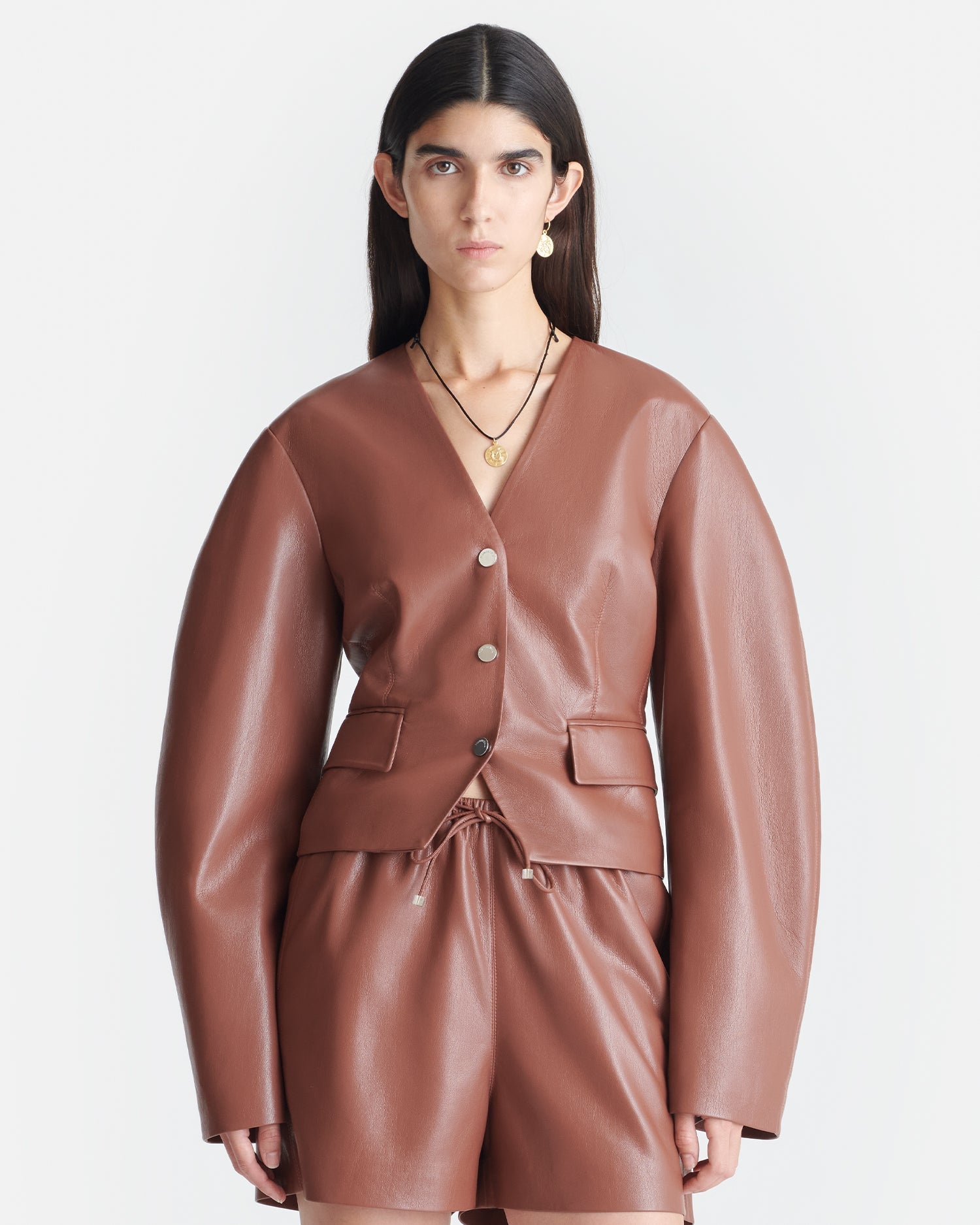 Nanushka Kiyo - Okobor™ Alt-Leather Blazer - Henna