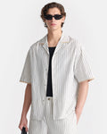 Nanushka Maxton - Striped Crochet Shirt - Creme