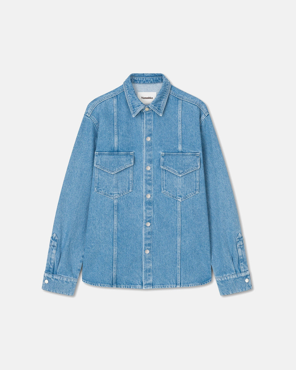 Nanushka Tristo - Patch Pocket Denim Overshirt - Eco Light Wash