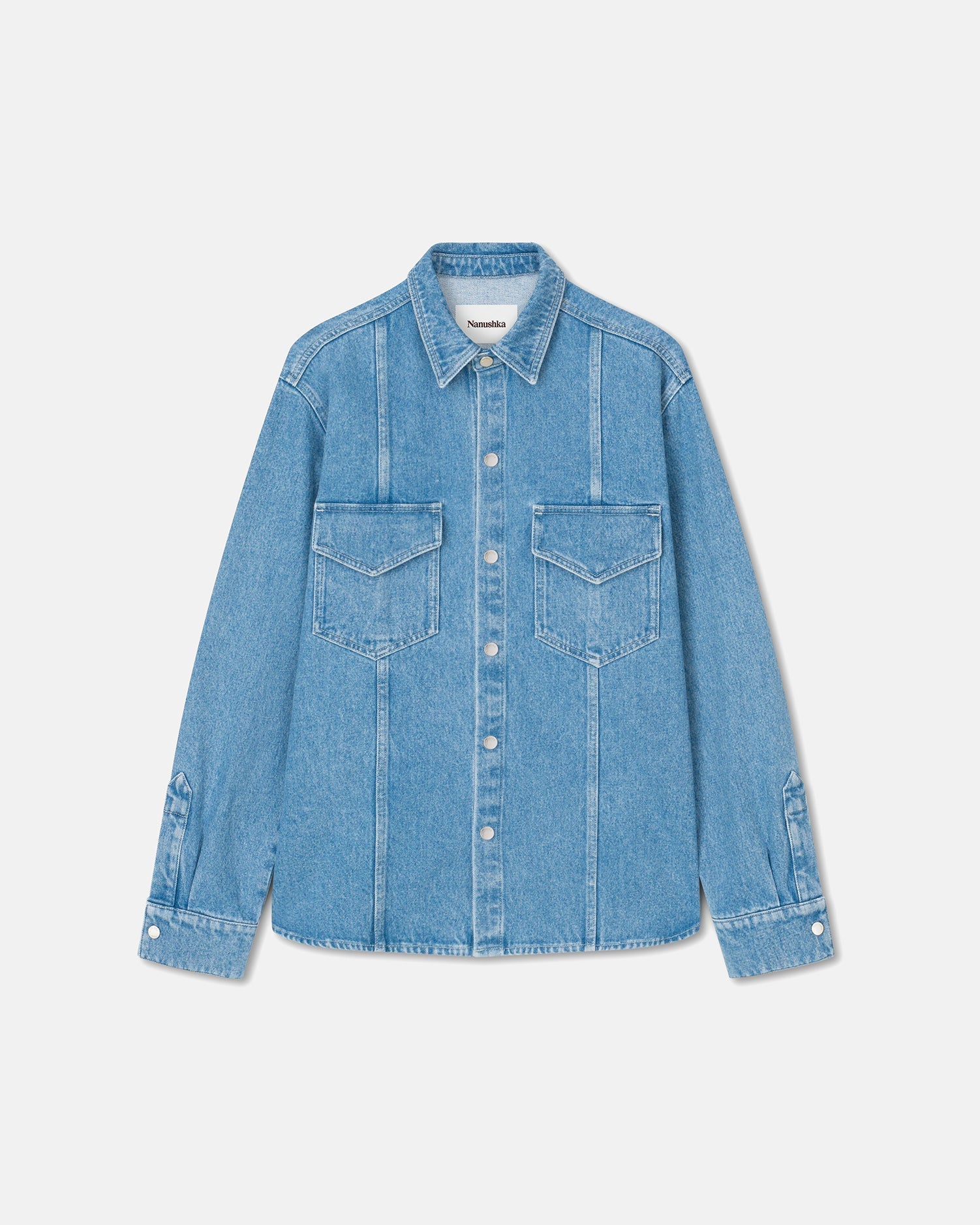 Nanushka Tristo - Patch Pocket Denim Overshirt - Eco Light Wash