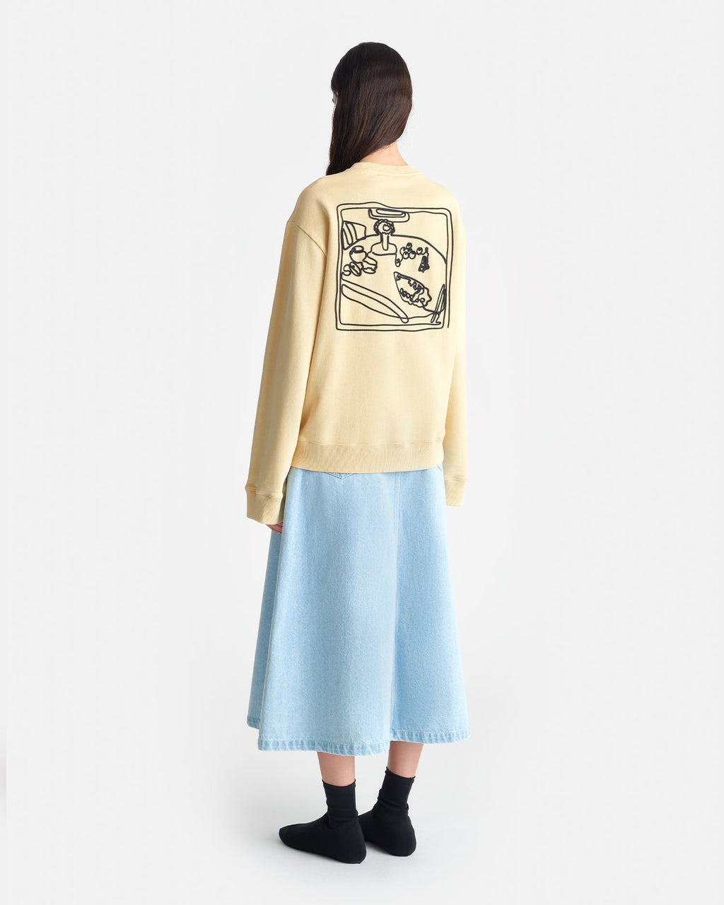 Nanushka Remy - Printed Cotton-Fleece Sweatshirt - Creme/Black/Gingerbread Heart