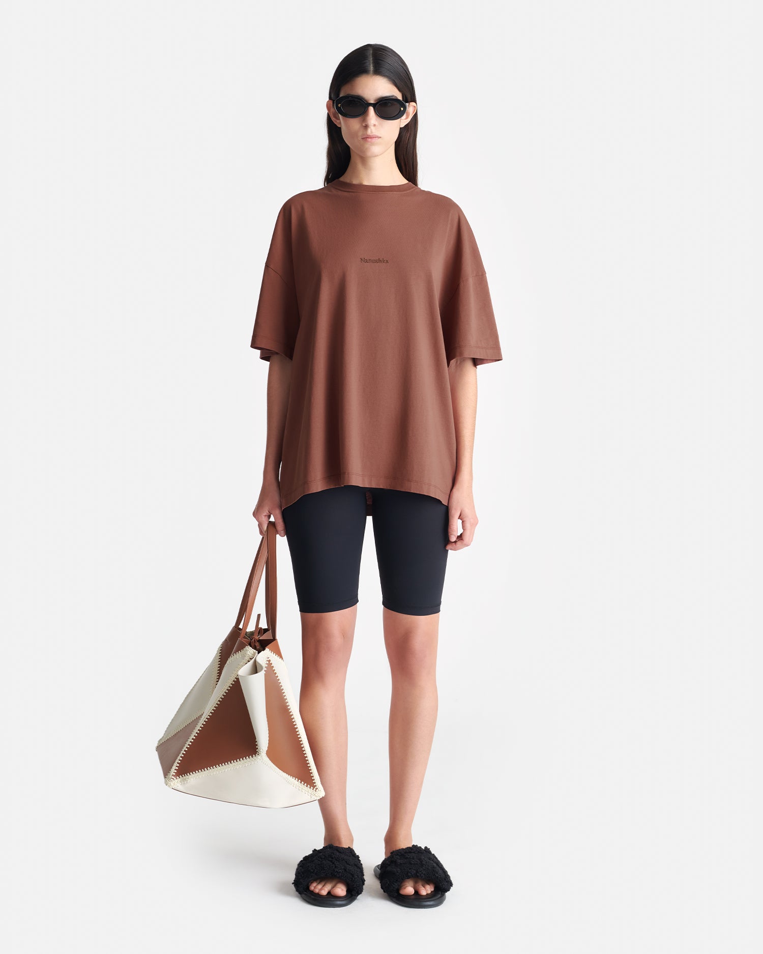 Nanushka Wren - Printed Cotton-Jersey T-Shirt - Rust/Poppyseed Cake