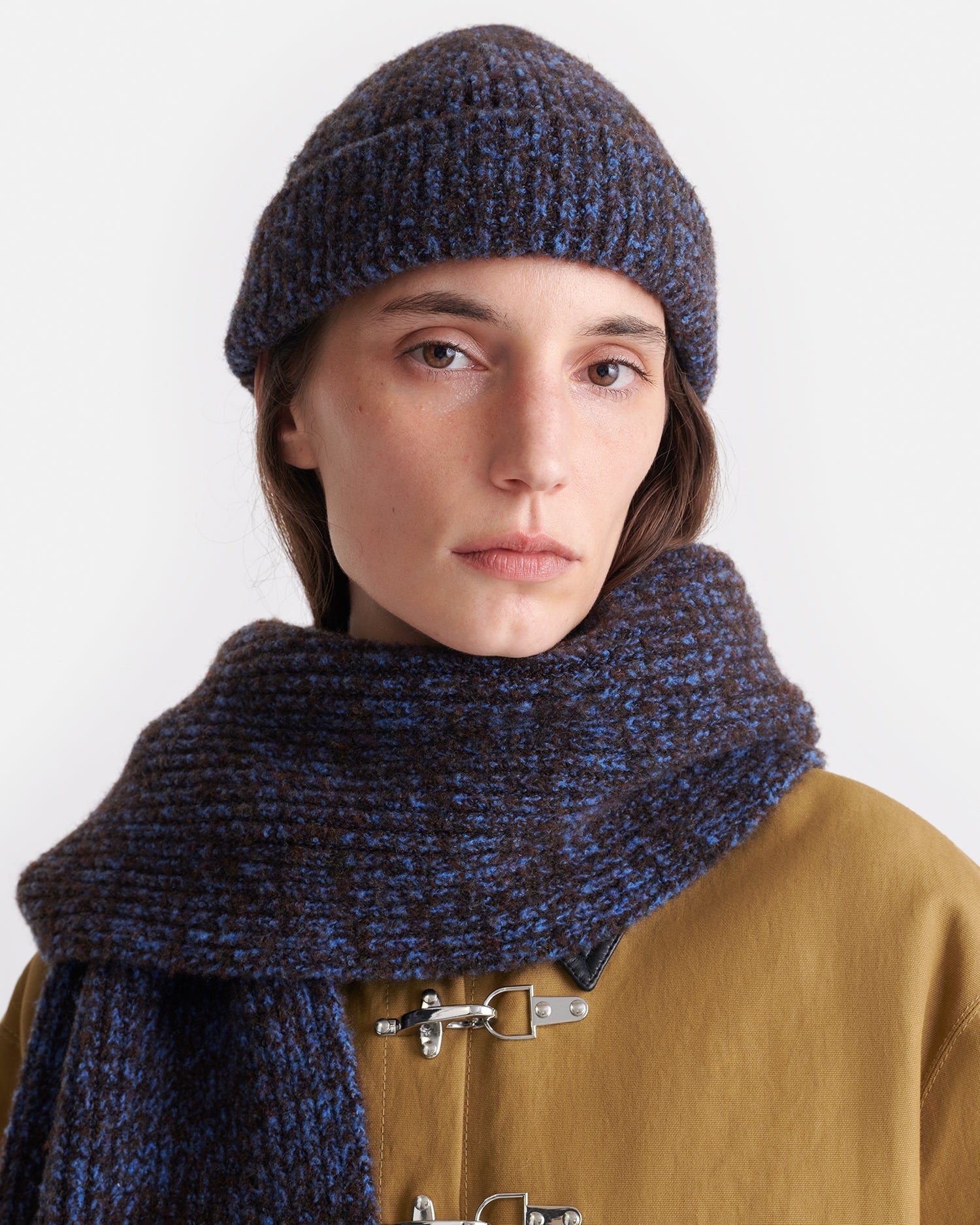 Nanushka Madis - Compact Boucle Beanie - Blue/Brown